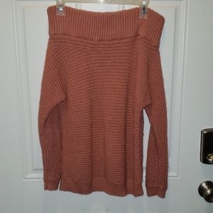 Soft pink off shoulder sweater